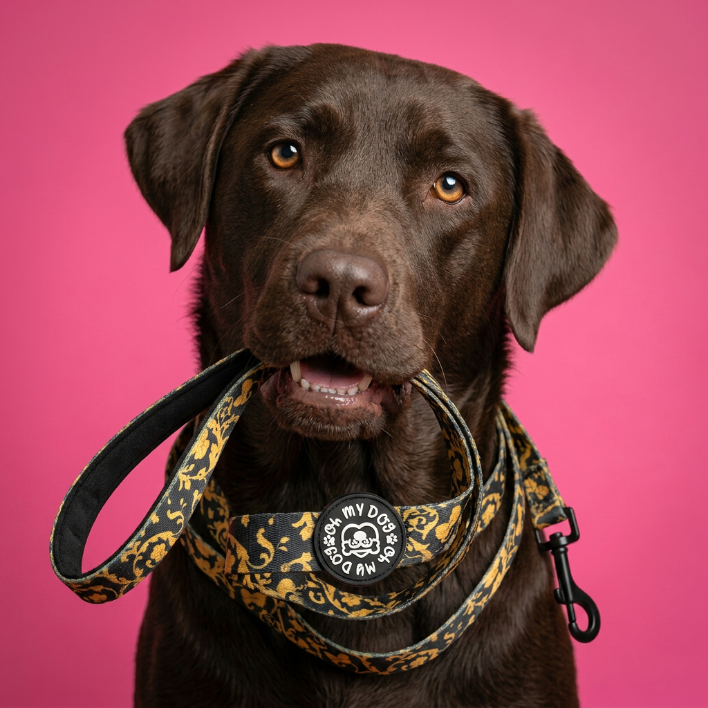 Black & Gold Baroque Dog Lead