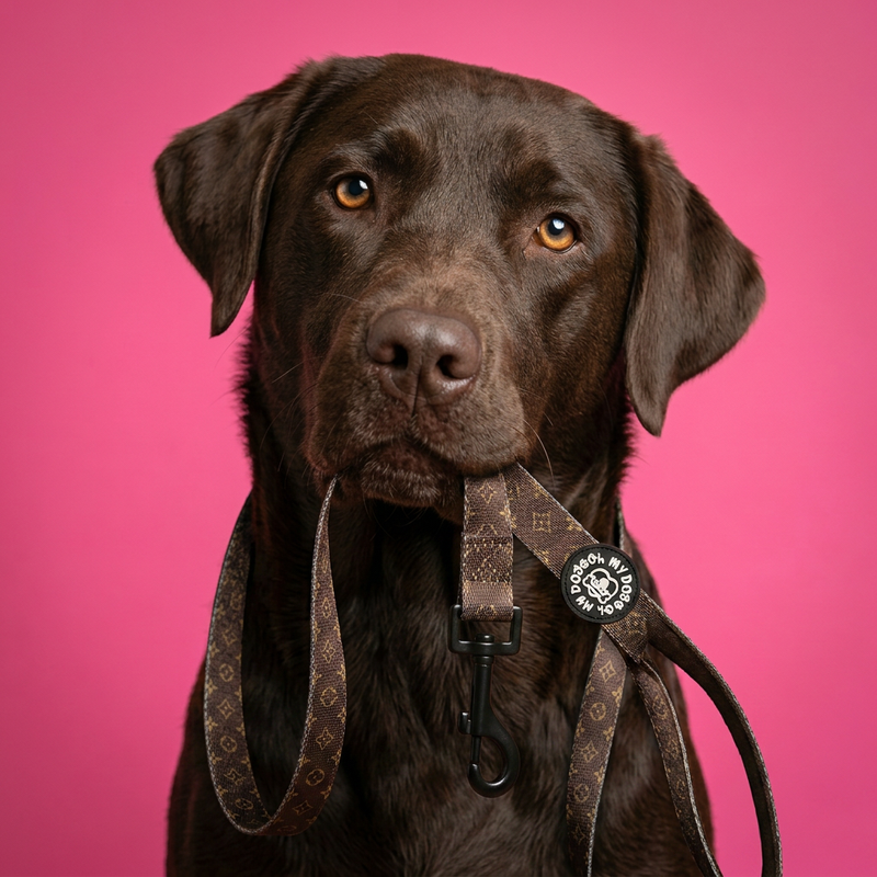 Brown Monogram Dog Lead