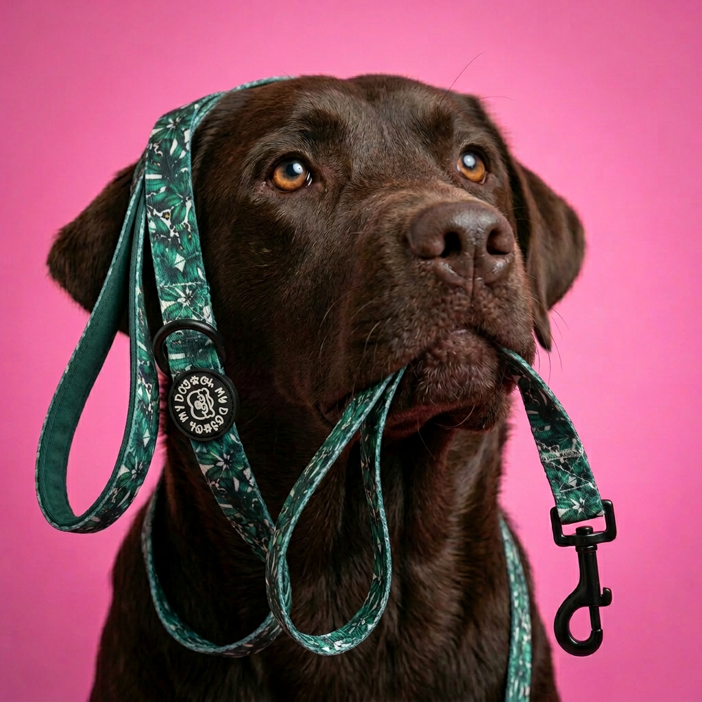 Green Tropical Dog Lead