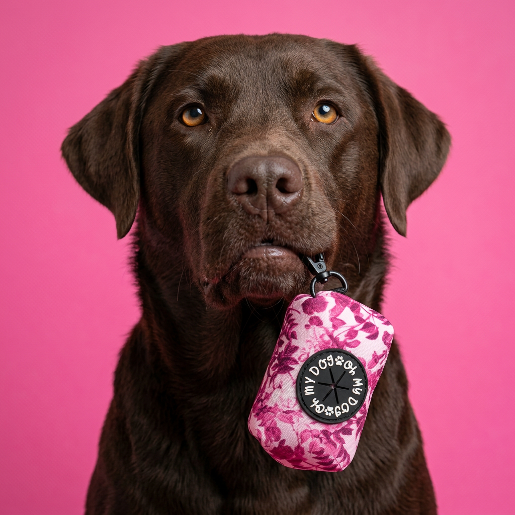 Pink Floral Poop Bag Holder